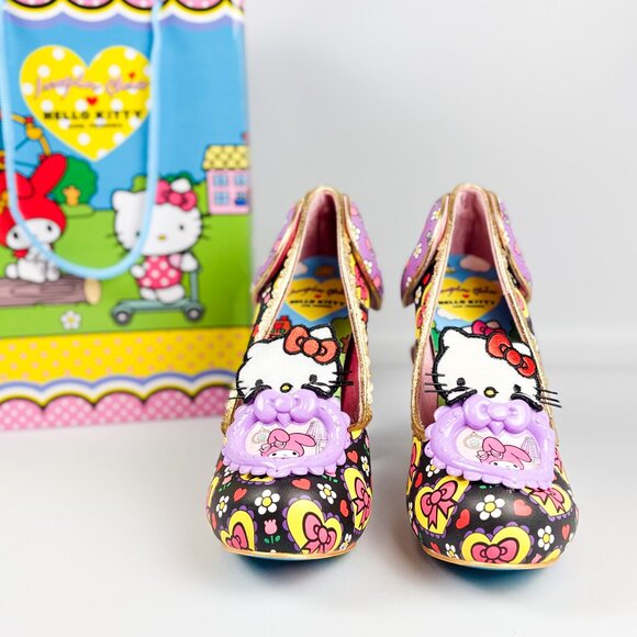 Irregular Choice Sanrio Hello Kitty & Friends Heels Size 39 Rare Black - Picture 5 of 7